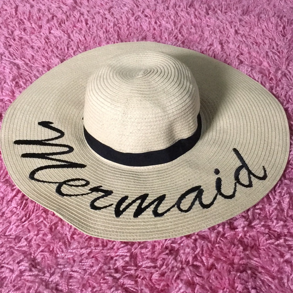 Mermaid Summer Straw Floppy Beach Hat